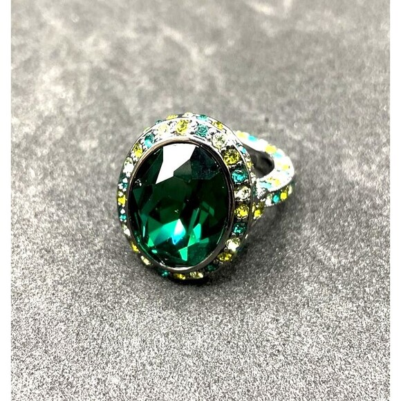 Kenneth Jay Lane Jewelry - Kenneth Jay Lane Green Cocktail Ring Size 6 Christmas Jewelry JKL